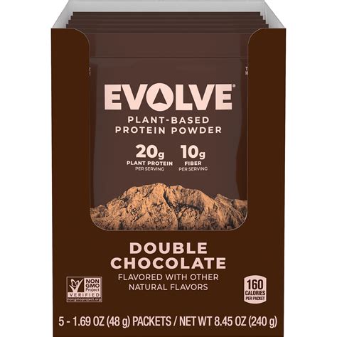 Evolve Double Chocolate Flavored Plant Based Protein Powder Smartlabel™