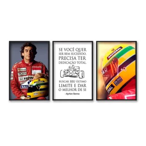 Quadro Decorativo Ayrton Senna Frase Motivacional Capacete Shopee Brasil