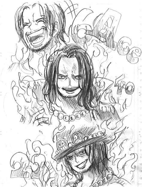 55 Portgas D Ace One Piece Coloring Pages A Drawing Of A Man With