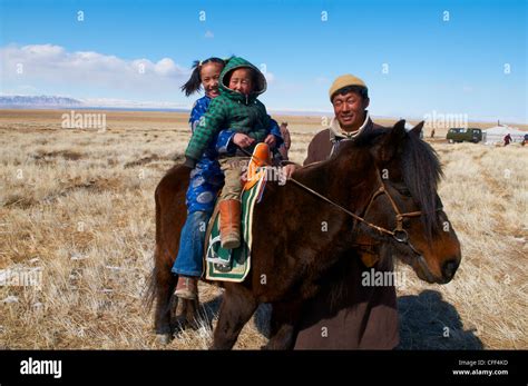 Nomadic Mongolian People In Winter Province Of Khovd Mongolia