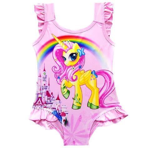 Barn Flickor Unicorn Ruffle One Piece Monokini Baddräkt Baddräkt Bikini Baddräkt Strandkläder 3