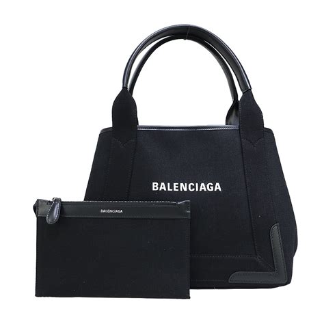 Balenciaga 經典navy系列帆布牛皮飾邊手提斜背包s黑 歐系精品包配件 Yahoo奇摩購物中心