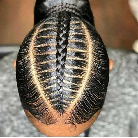 Sleek Ponytail With Stitch Braid Black Hair Tribe