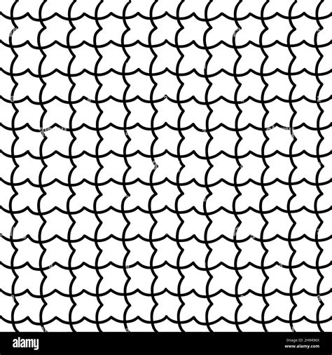 Abstract Hand Drawn Seamless Pattern Black And White Curve Lines