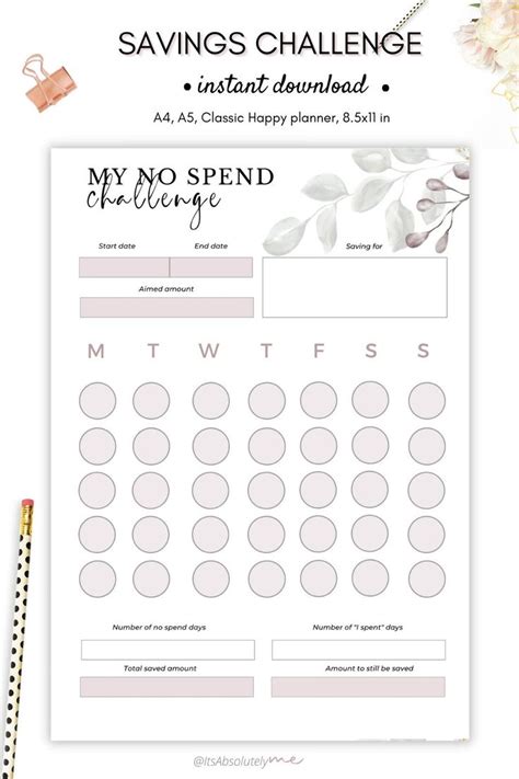 Savings Tracker Savings Challenge Savings Goal With Savings Etsy