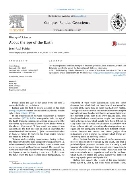 (PDF) About the age of the Earth