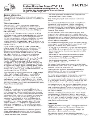 Fillable Online Instructions For Form CT 611 2 Claim For Brownfield