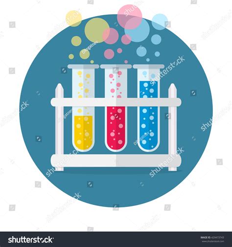 Test Tubes Bubbling Sparkling Liquid Science Stock Vector