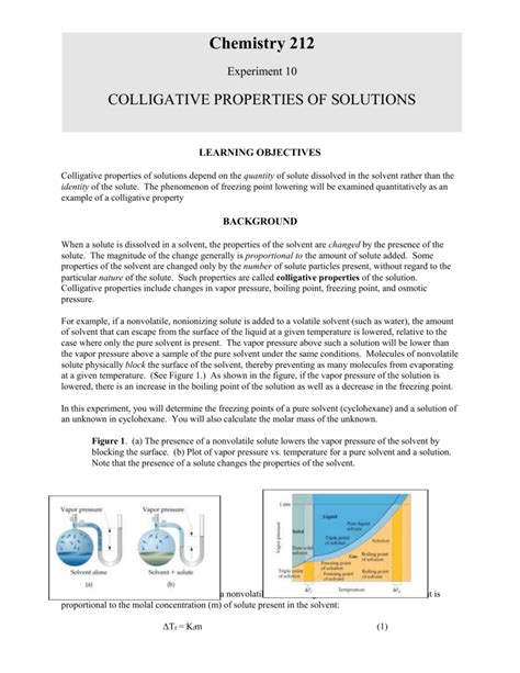 Colligative Properties of Solutions