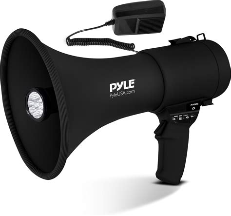 Pyle W Portable Megaphone Bullhorn Speaker With Microphone Alarm