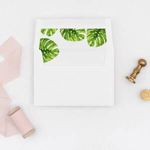 Envelope Liners Greenery Leaf Envelope Liners Monstera Leaf Tropical