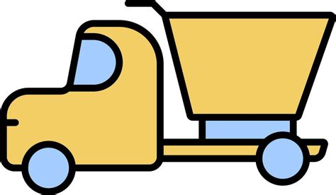 Dump Truck Icon In Blue And Yellow Color. 24198102 Vector Art at Vecteezy