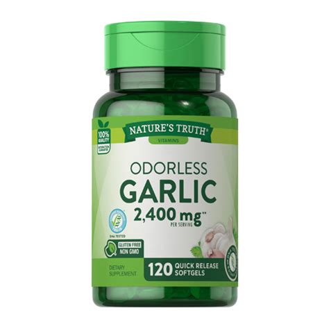 Nature S Truth High Strength Odorless Garlic Quick Release Softgels