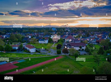 Europa-Park Rust Germany Sunset Aerial Photography Stock Photo - Alamy