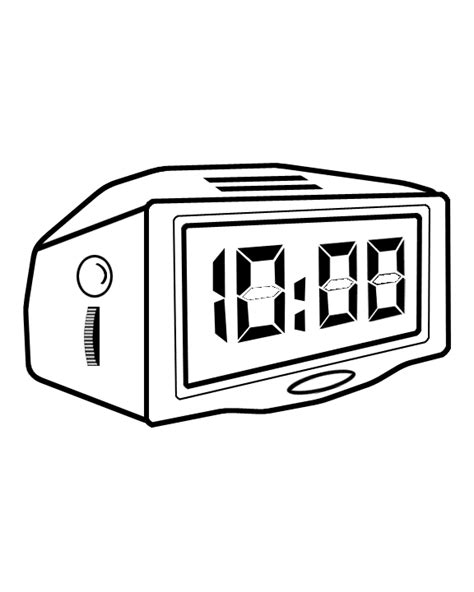 Digital clock clipart black and white