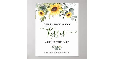 Elegant Sunflowers Eucalyptus Bridal Shower Poster Zazzle Nl