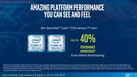 Intel Announces 8th Gen Core Cpus Claims 40 Boost Over Gen 7 More Cores Phoronix