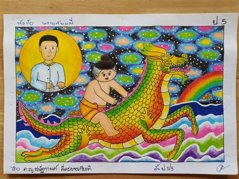 การวาดภาพระบายสี กิจกรรมวันสุนทรภู่ ระดับชั้นประถมศึกาษาปีที่ 1 6