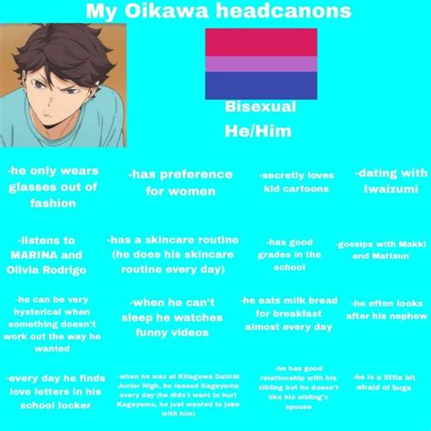 Tooru Oikawa Headcanons