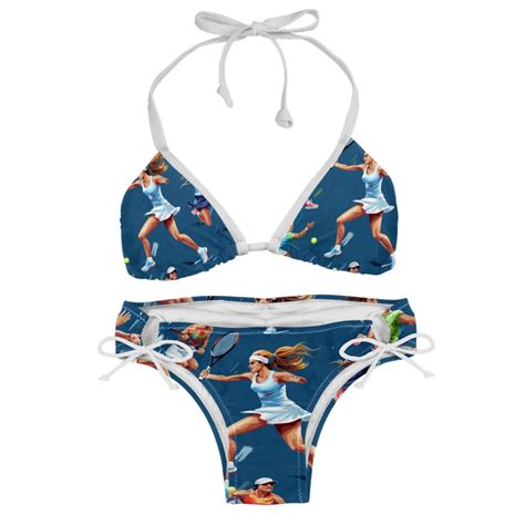 Tennis Detachable Sponge Adjustable Strap Bikini Set Two Pack Swim Suit Beach Pool