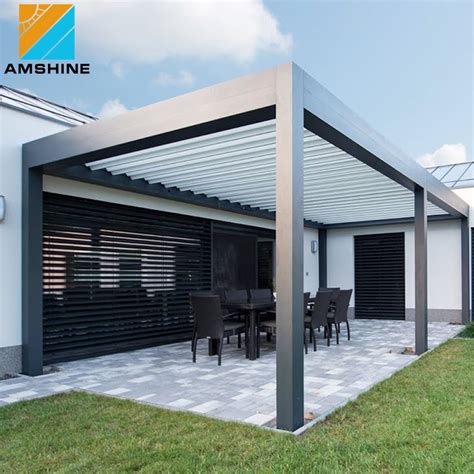 Cheap Outdoor Pergola Remote Control Prefabricated House Patio Canopy