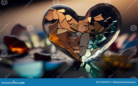 Broken Glass Heart Made With Generative Ai Stock Illustration Illustration Of Stunning