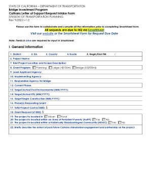 Fillable Online Dot Ca Bridge Investment Program Los Intake Form