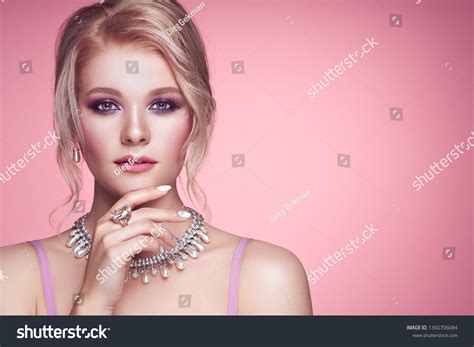 Portrait Beautiful Blonde Woman Jewelry Model Stock Photo Shutterstock