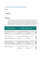 4 06 Reactions In Our World 1 Rtf 4 06 Reactions In Our World Lab