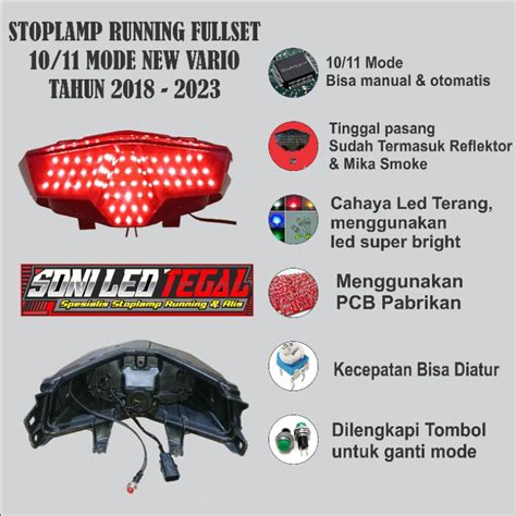 Jual Stoplamp Running New Vario Led Mode Fullset Batok