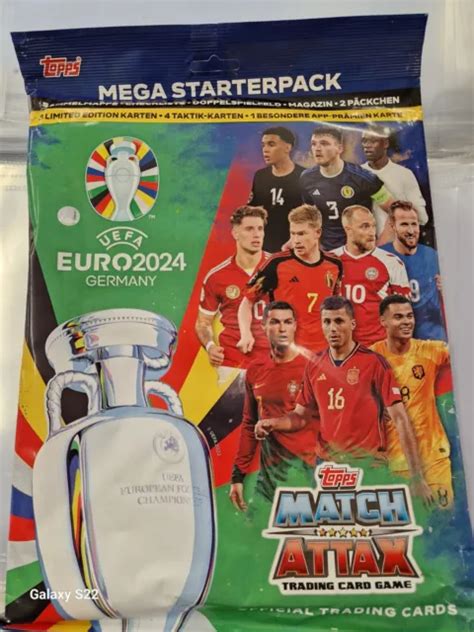 Topps Euro Match Attax Trading Cards Mega Starterpack Fu Ball Em