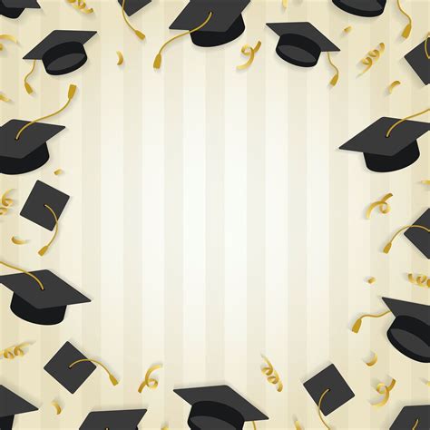 Graduation Background with Mortar Boards Vector | Free Image