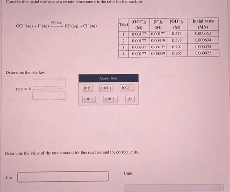 Solved Consider This Initial Rate Data At A Certain Chegg