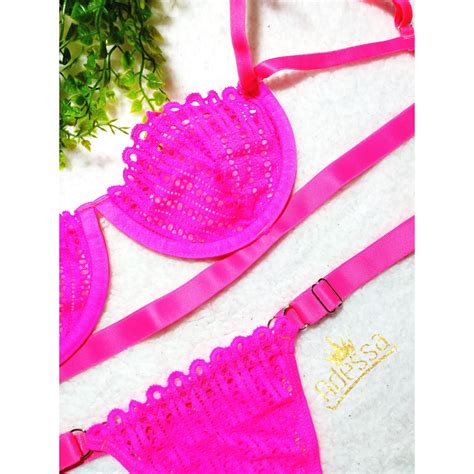 Conjunto Lingerie Gringa Neon Aro Calcinha E Suti Meia Ta A Sexy Cjgr Shopee Brasil