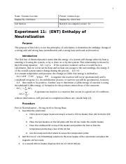 TEMPLATE Enthalpy Of Neutralization Docx 1 Name Yasmine Lecomte