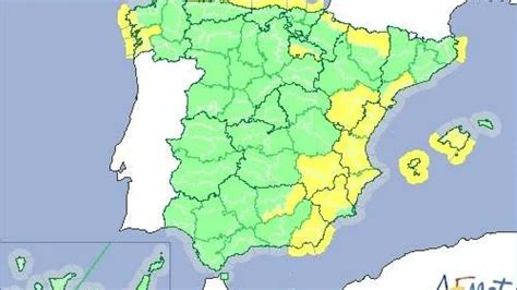 La Comunitat Valenciana estará este lunes en alerta amarilla por