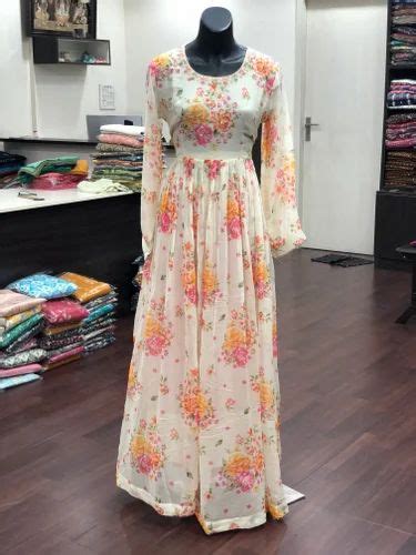 Floral printed chiffon maxi gown 380size मदरत मकस डरस Vika