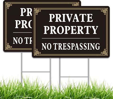 Auykte 2 Pack Private Property No Trespassing Sign With