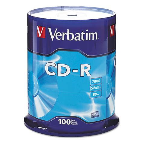 CD-R Discs, 700MB/80min, 52x, Spindle, Silver, 100/Pack - TonerQuest