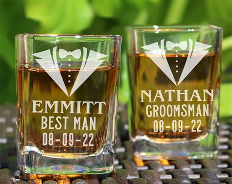 Shot Glasses Groomsmen Shot Glasses Groomsmen T Wedding Etsy