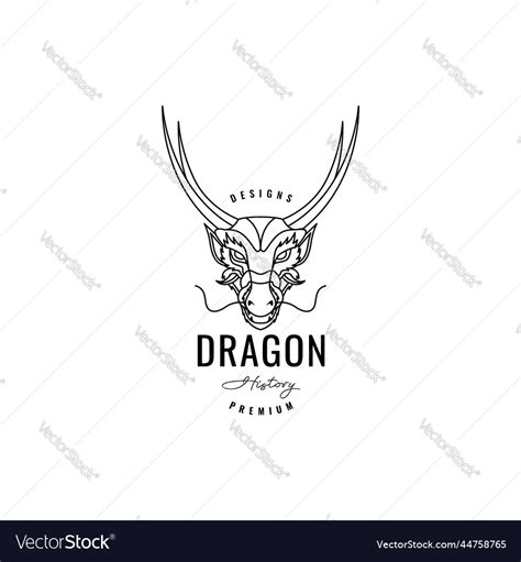 Head dragon myth legend line minimalist logo Vector Image