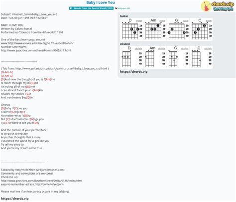 Chord Baby I Love You Tab Song Lyric Sheet Guitar Ukulele