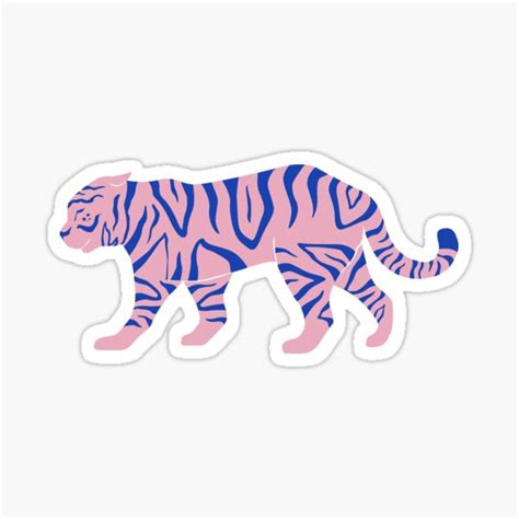 Pink Tiger Sticker For Sale By Olivia Redbubble