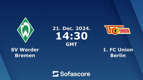 SV Werder Bremen Vs 1 FC Union Berlin Live Score H2H And Lineups