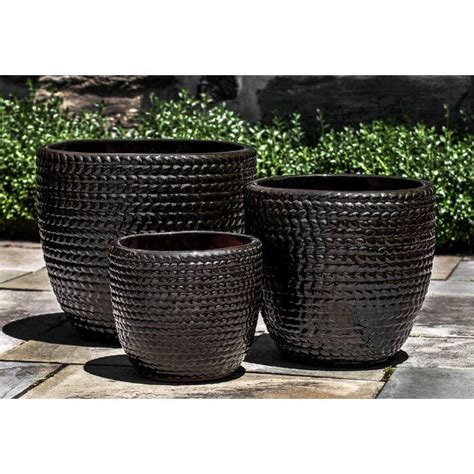 Campania International Inc Sisal Weave Terracotta Pot Planter