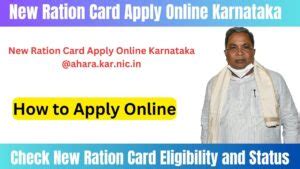 New Ration Card Apply Online Karnataka Ahara Kar Nic In