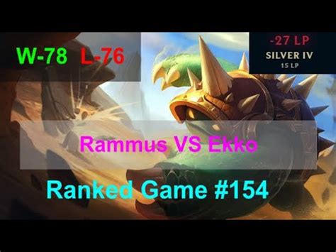 Ranked Game Rammus Vs Ekko Jungle Youtube