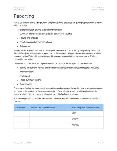 Verification And Validation Plan Template Sdlc Software Development