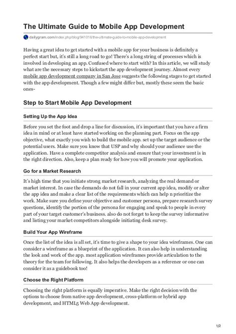 The Ultimate Guide To Mobile App Development