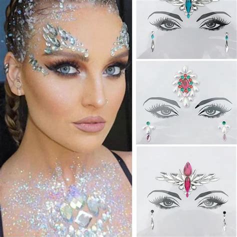 Colors Diy Face Stickers Jewels Festival Party Body Glitter D